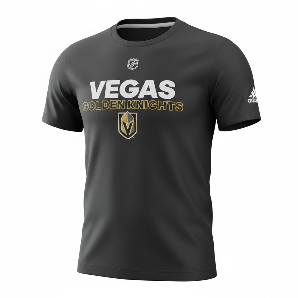 Vegas Golden Knights NHL Hockey Gameday Sportswear Adidas T-Shirt Mens M Black
